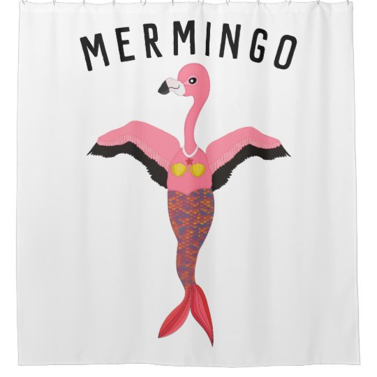 Funny Mermingo Flamingo Mermaid Shower, Funny Shower Curtains Canada