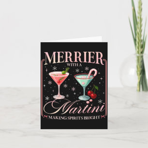 Funny Merrier With A Martini Bachelorette Merry Ch Card