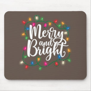 Funny Merry and Bright Christmas Lights Xmas Holid Mouse Pad