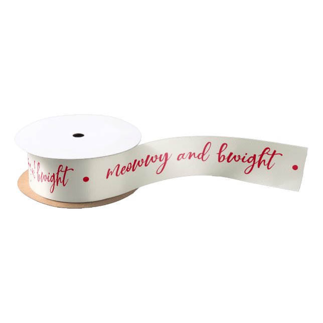 Funny Merry and Bright Holiday Celebration Satin Ribbon (Spool)