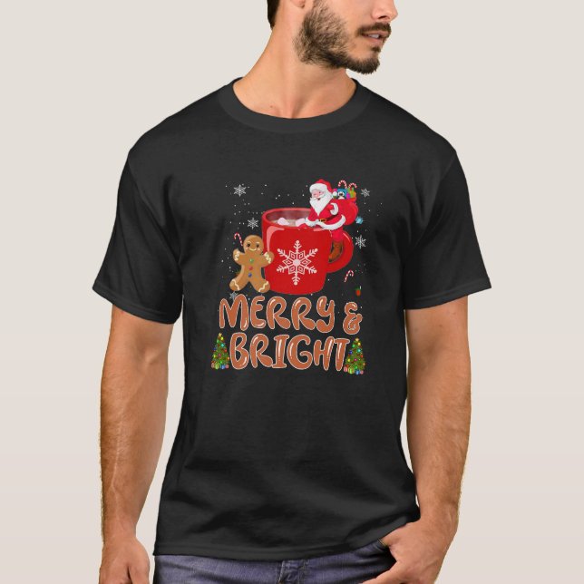 Funny Merry Bright Christmas PJs Shirt Gingerbread (Front)