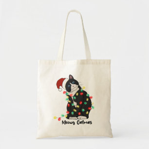 Funny Merry Catmas Cat Tote Bag