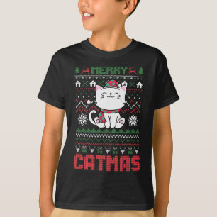 Funny Merry Catmas Ugly Christmas Sweater Cat Sant