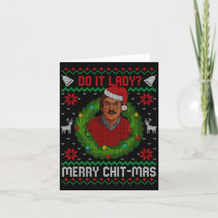 Funny Merry Chit-mas Ugly Christmas Sweater  Card