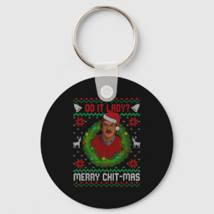 Funny Merry Chit-mas Ugly Christmas Sweater Keychain