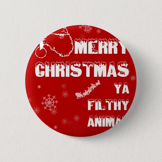 Funny Merry Christmas 2 Inch Round Button (Front)