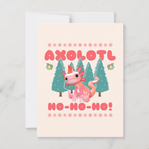 Funny Merry Christmas Axolotl Ho-Ho-Ho! Postcard