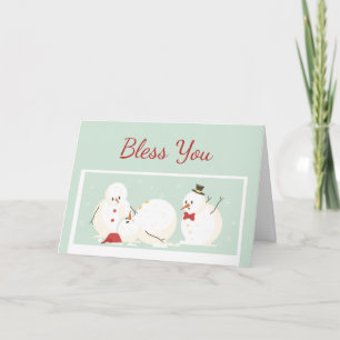 Funny Merry Christmas Bless You Snowman Humour Card