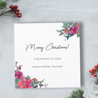 Funny merry Christmas boss coworker floral foliage