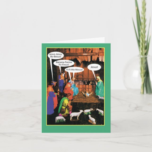 Funny Merry Christmas Card - JesusBoBesus (Front)