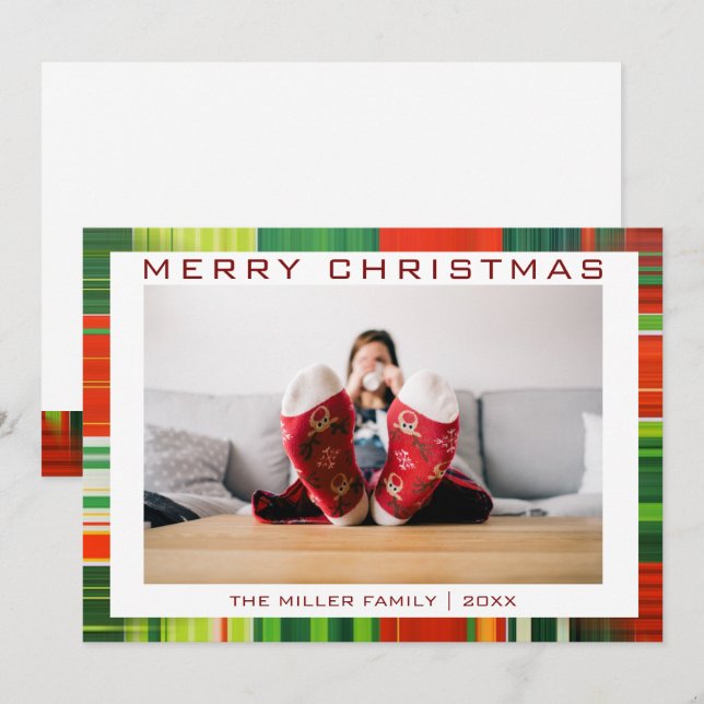 Funny Merry Christmas Custom Photo  Holiday Card (Front/Back)