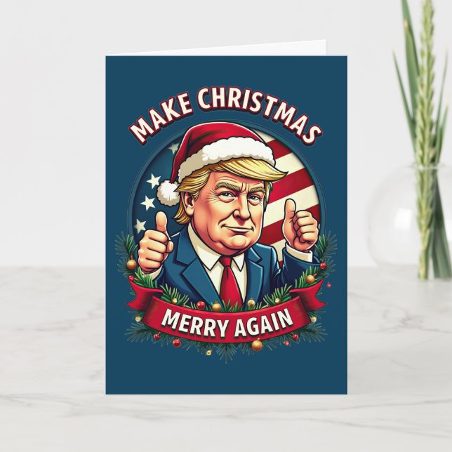 Funny Merry Christmas Donald Trump Christmas Card (Front)