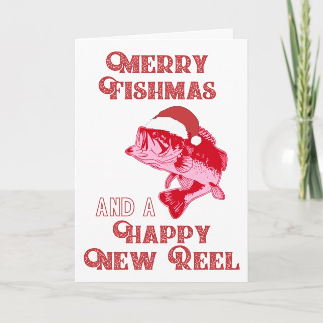 Funny Merry Christmas Fishing Cards (Front)