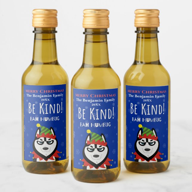 Funny Merry Christmas Happy Holiday Personalize  Wine Label (Bottles)