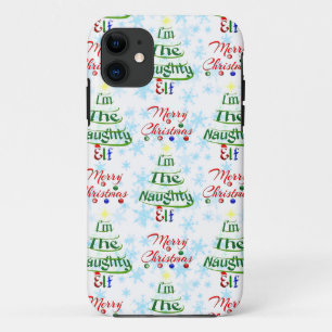Funny Merry Christmas Holiday Naughty Elf iPhone 11 Case