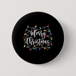 Funny Merry Christmas Lights Xmas Family Men Women 2 Inch Round Button