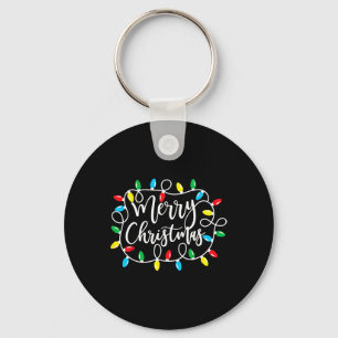 Funny Merry Christmas Lights Xmas Family Men Women Keychain