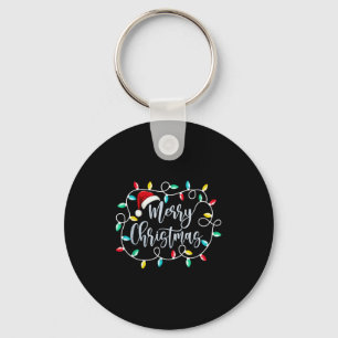Funny Merry Christmas Lights Xmas Family Men Women Keychain