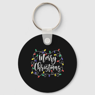Funny Merry Christmas Lights Xmas Family Men Women Keychain