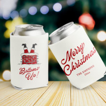 Funny Merry Christmas Santa Bottoms Up Friendmas