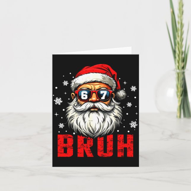 Funny Merry Christmas Santa Bruh Pajama Xmas Men W Card (Front)