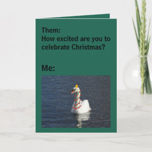 Funny Merry Christmas Swan Card