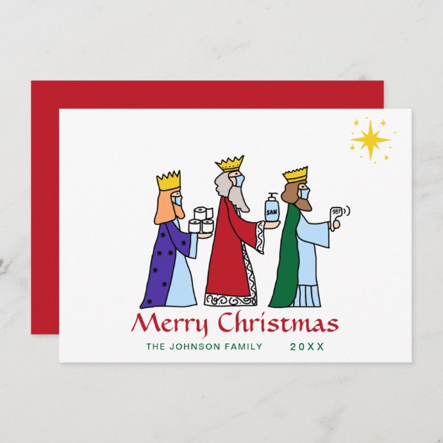 Funny Merry Christmas Three Kings Greeting Holiday (Front/Back)