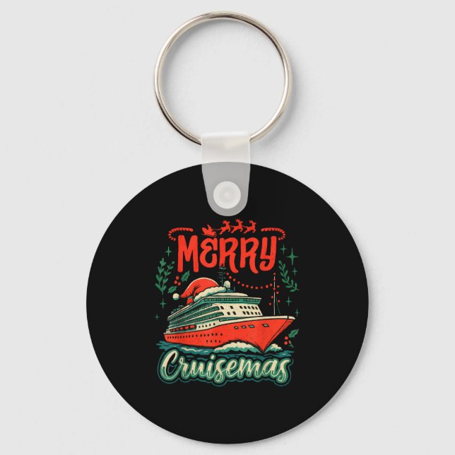 Funny Merry Cruisemas Holiday Cruise Vacation  Keychain (Front)
