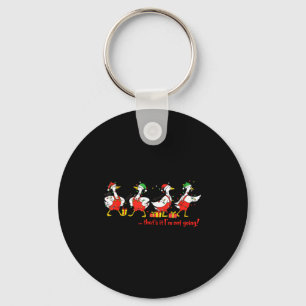 Funny Merry Duckmas Quackmas Pajama Duck Christmas Keychain