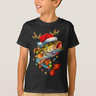 Funny Merry Fishmas B Fish Fishing Christmas Xmas  T-Shirt