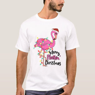 Funny Merry Flockin Christmas Flamingo T-Shirt