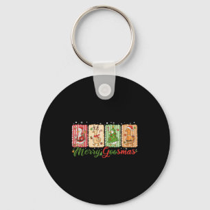 Funny Merry Goosemas Christmas Duck Silly Goose Me Keychain
