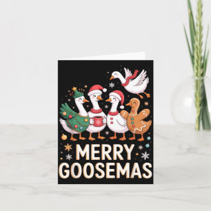 Funny Merry Goosemas Christmas Xmas Goose Family H Card