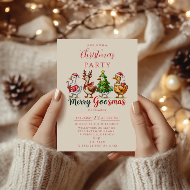 Funny Merry Goosmas Christmas Invitation (Creator Uploaded)