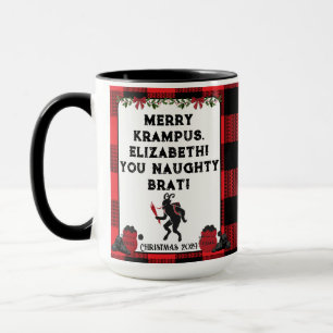 Funny Merry Krampus Personalized Custom Christmas  Mug