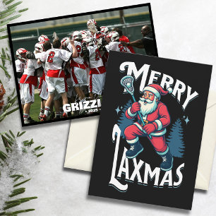 Funny Merry Laxmas Lacrosse Christmas Team Holiday Card