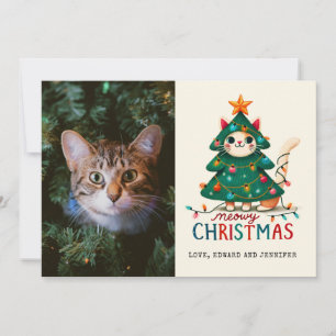 Funny Merry Meowy Christmas Photo Card