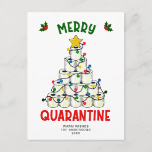 Funny Merry Quarantine Christmas Greeting Holiday Postcard