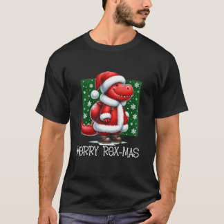 Funny Merry Rex Mas Dinosaur T Rex Christmas Kids  T-Shirt