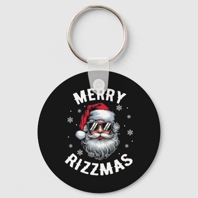 Funny Merry Rizzmas Sigmas Kids Teens School Chris Keychain (Front)
