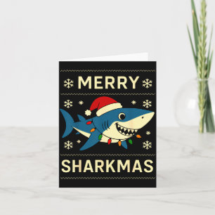 Funny Merry Sharkmas Christmas Shark Humor  Card