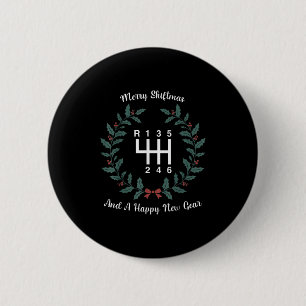 Funny Merry Shiftmas And A Happy New Quote Mechani 2 Inch Round Button