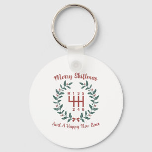 Funny Merry Shiftmas And A Happy New Quote Mechani Keychain