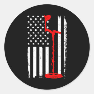 Funny Metal Detecting Design For Men Women Metal D Classic Round Sticker
