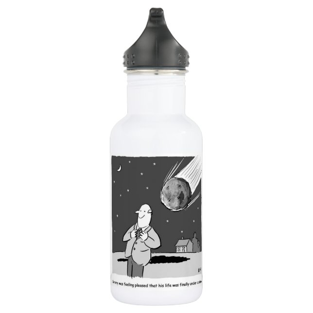 Funny Meteor Hitting Earth Disaster 532 Ml Water Bottle (Right)