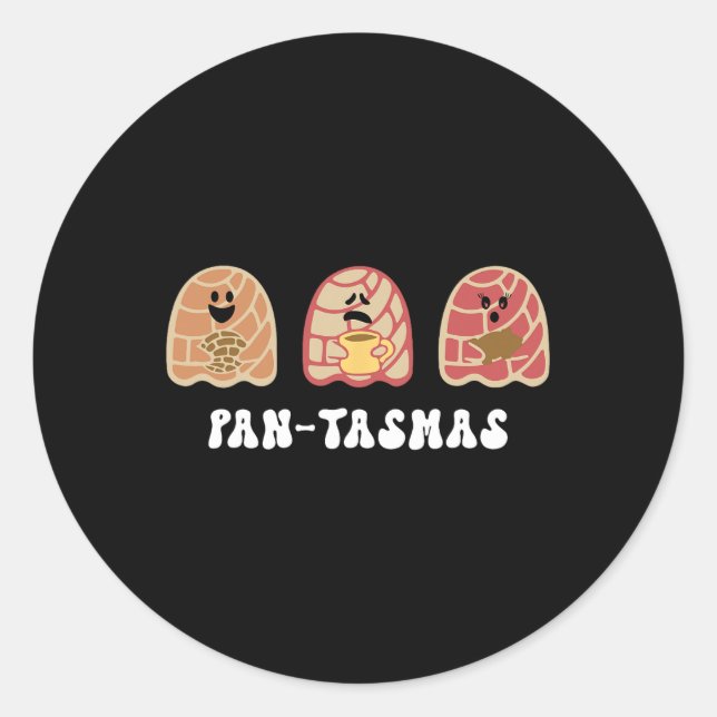 Funny Mexican Conchas Spooky Ghost Pan  Classic Round Sticker (Front)