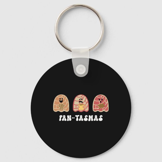 Funny Mexican Conchas Spooky Ghost Pan  Keychain (Front)