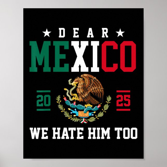 Funny Mexican Empathy Dear Mexico We Hate Him Too  Poster (Front)