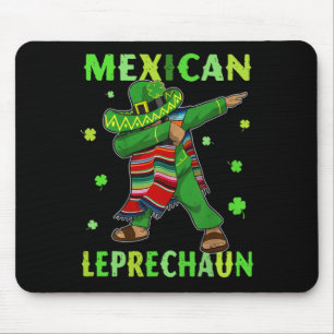 Funny Mexican Leprechaun Dabbing Mexico St Patrick Mouse Pad