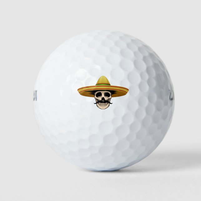Funny Mexican Skeleton product  for Sugar Skull Lo Golf Balls (Front)